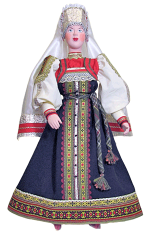 Псковская губерния, костюм народной куклы