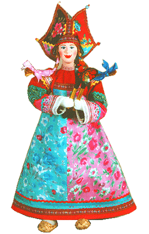 Русский скоморох, народная кукла