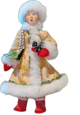Снегурочка красная, народная кукла