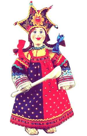 Русская скоморошенка, народная кукла