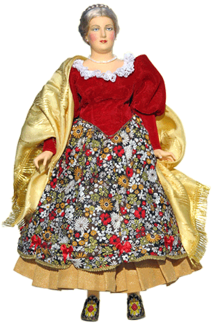 Купчиха в красном платье, русская народная кукла